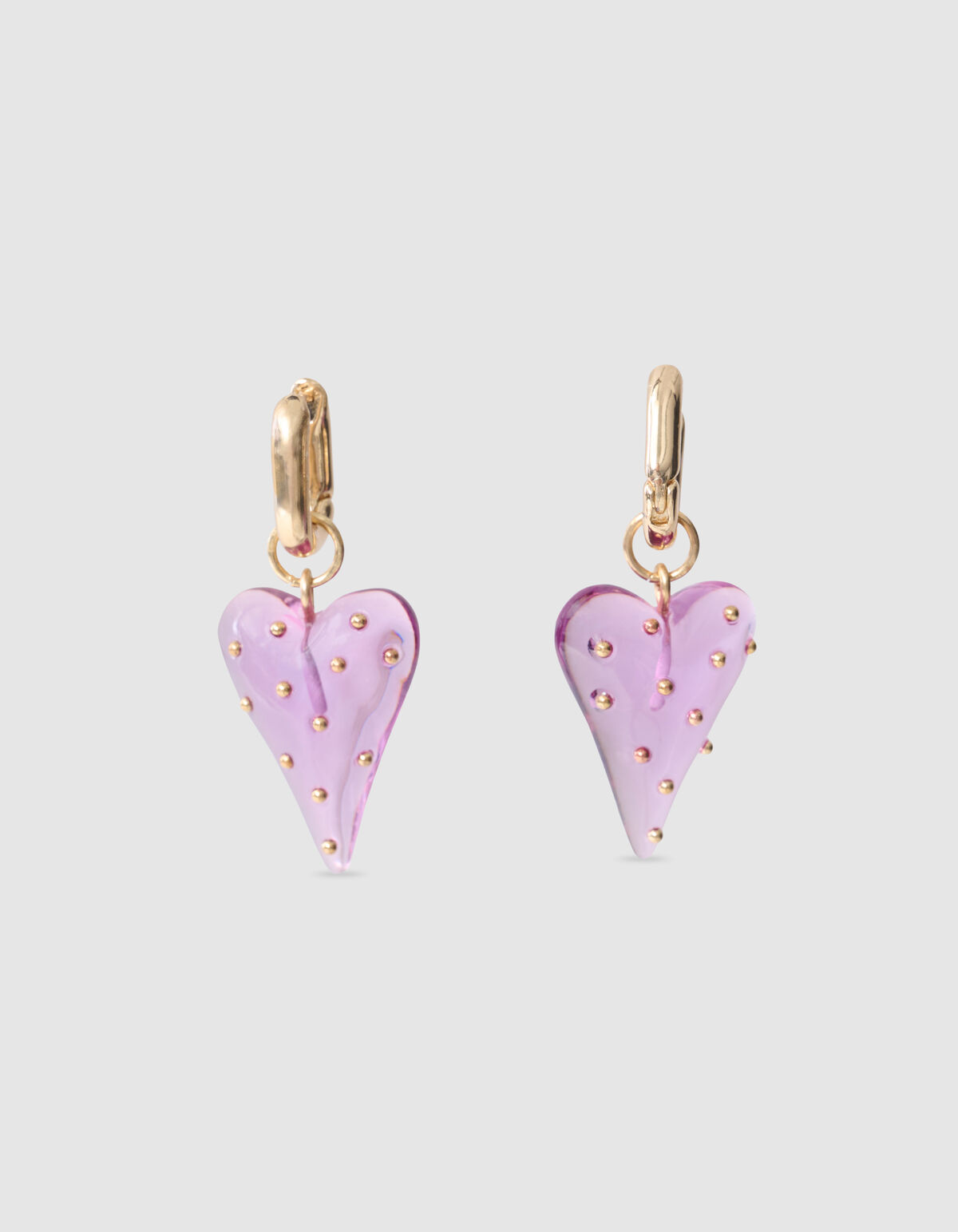 Dotted Heart Oorbellen Paars SHOEBY ACCESSOIRES