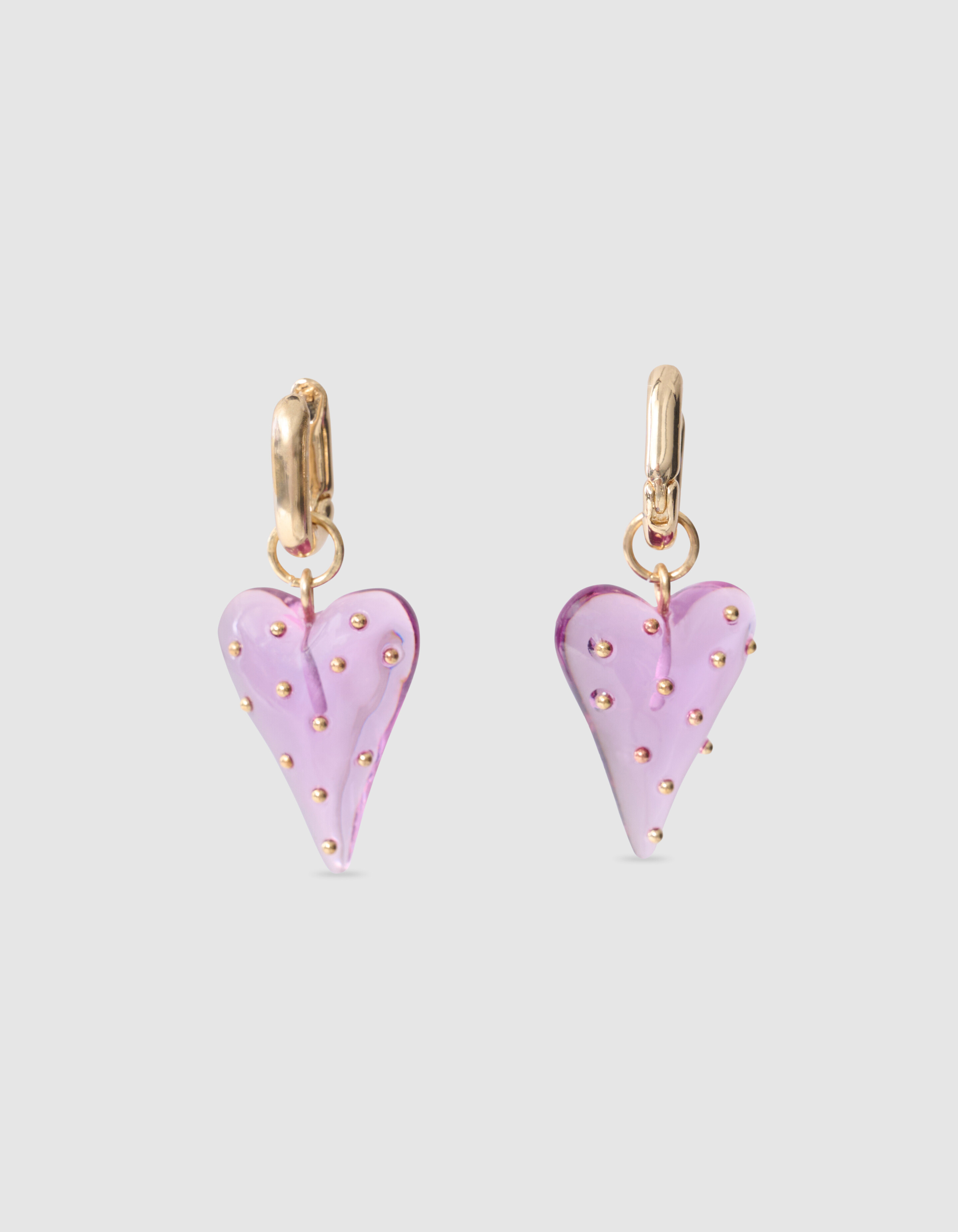 Dotted Heart Oorbellen Paars SHOEBY ACCESSOIRES
