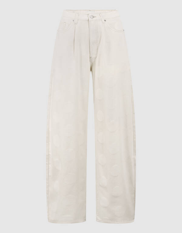 Polkadot Baggy Fit Jeans Gebroken Wit SHOEBY WOMEN