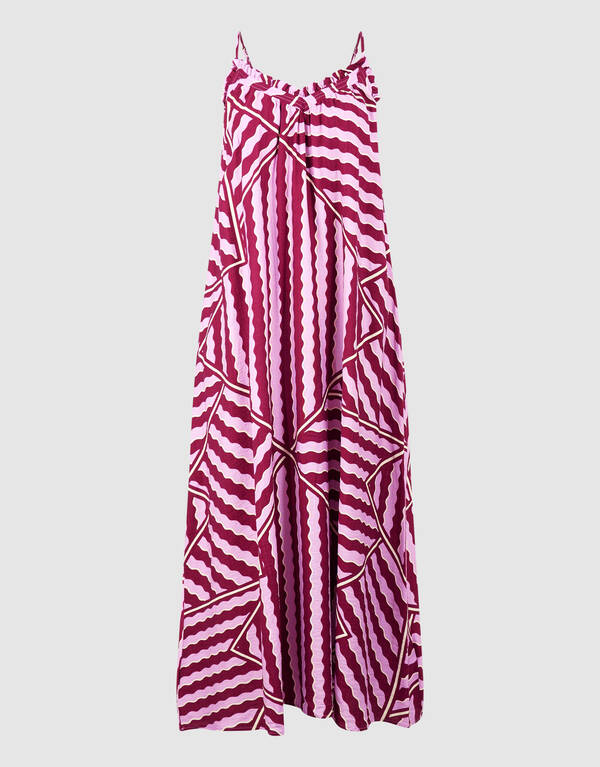 Wavy Printed Maxi Jurk Roze/Paars SHOEBY WOMEN