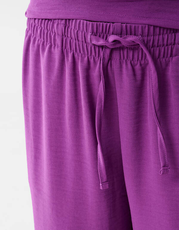 Twist Wide Leg Broek Donkerpaars SHOEBY GIRLS