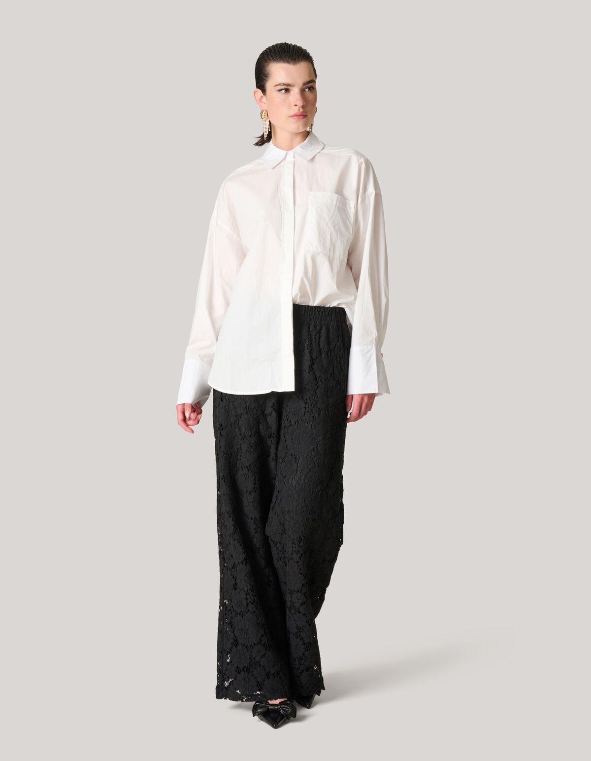 Poplin Blouse Wit SHOEBY WOMEN