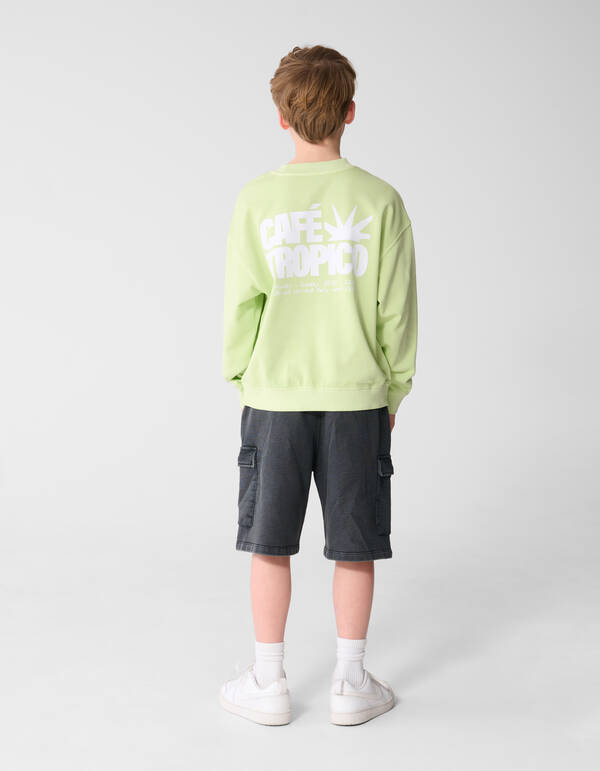 Loose Fit Cargo Short Donkergrijs SHOEBY BOYS