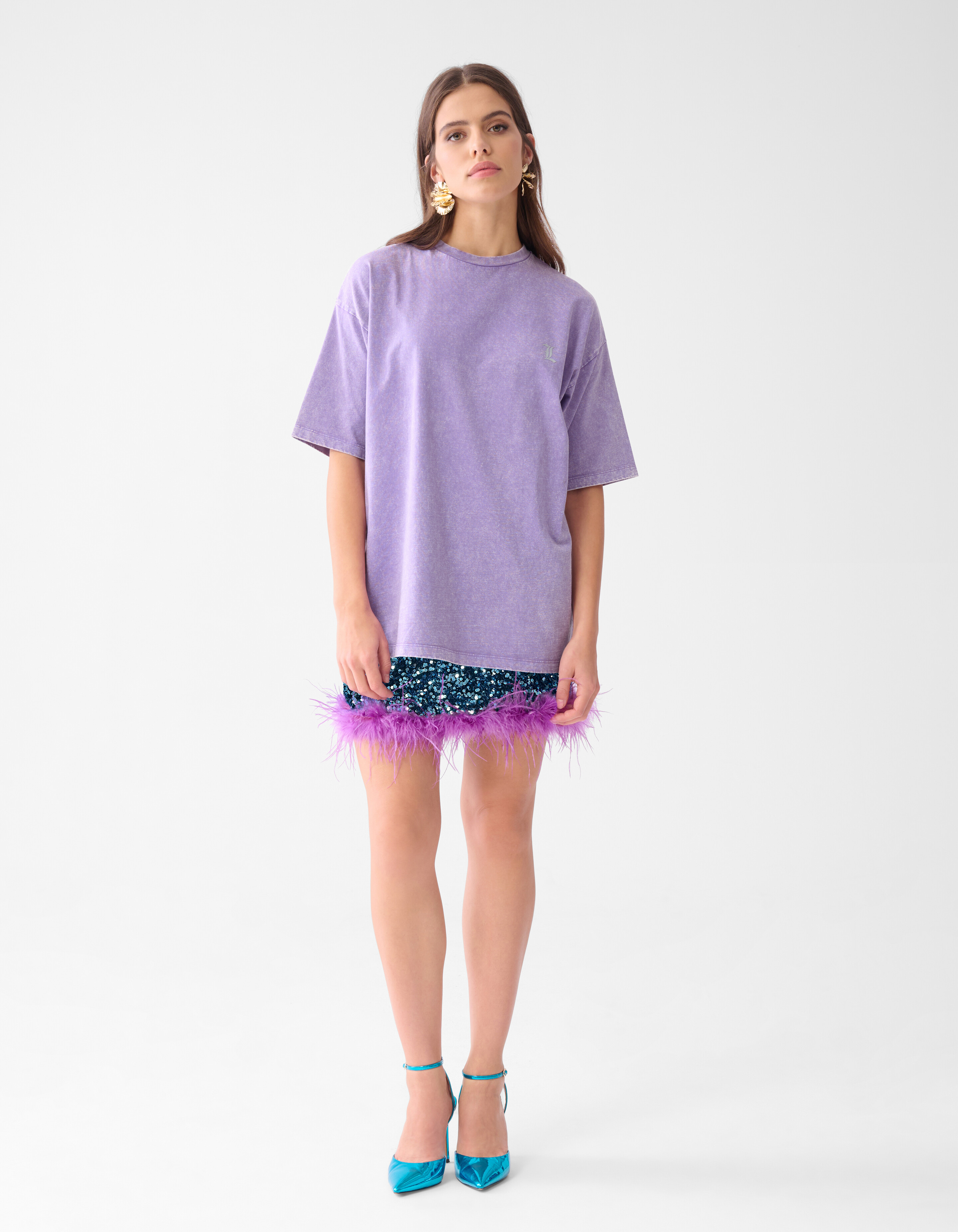 Washed T-shirt Lichtpaars SHOEBY WOMEN