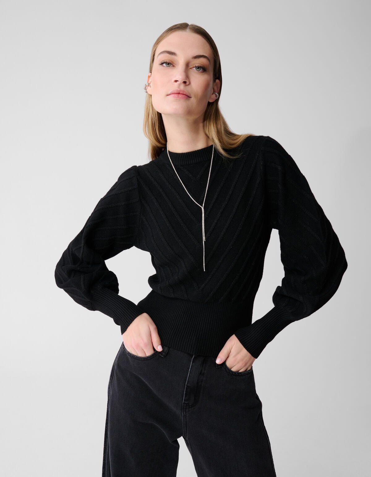 Glitter Gebreide Trui Zwart SHOEBY WOMEN