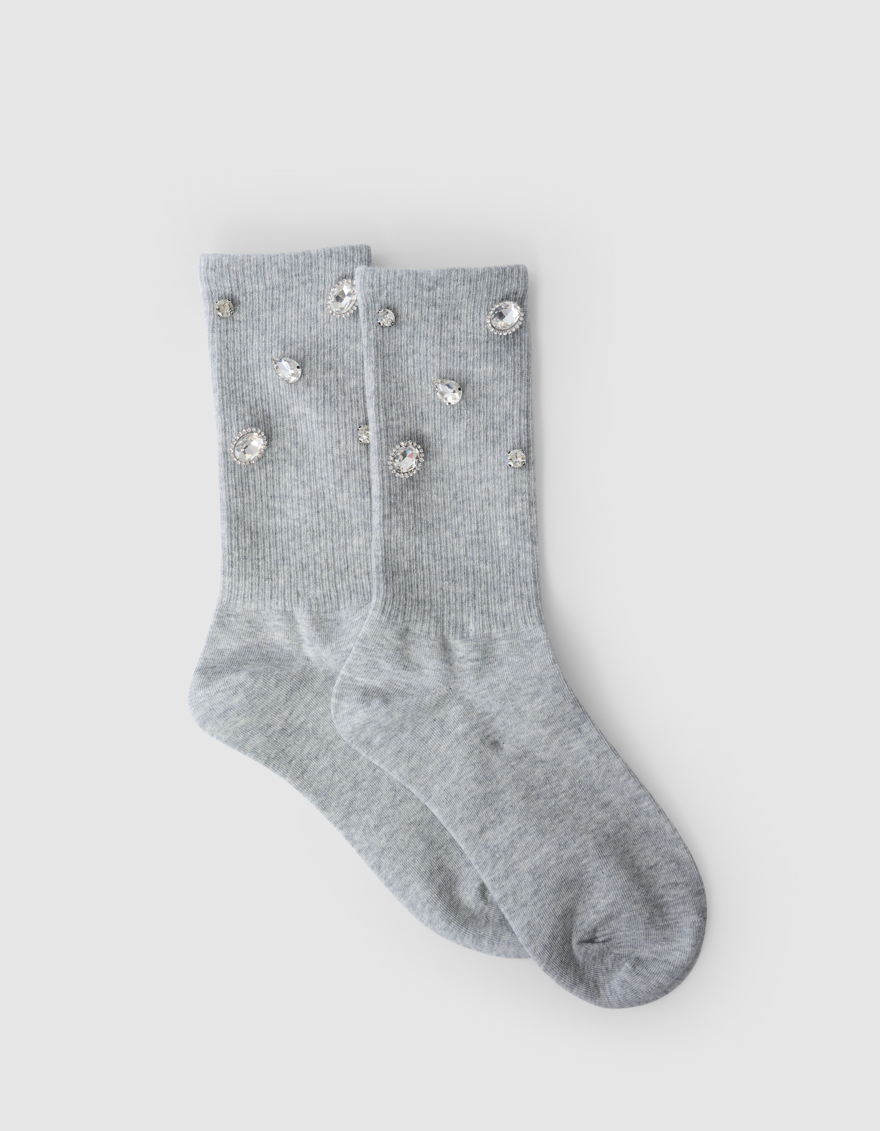 Strass Sokken Lichtgrijs SHOEBY ACCESSOIRES