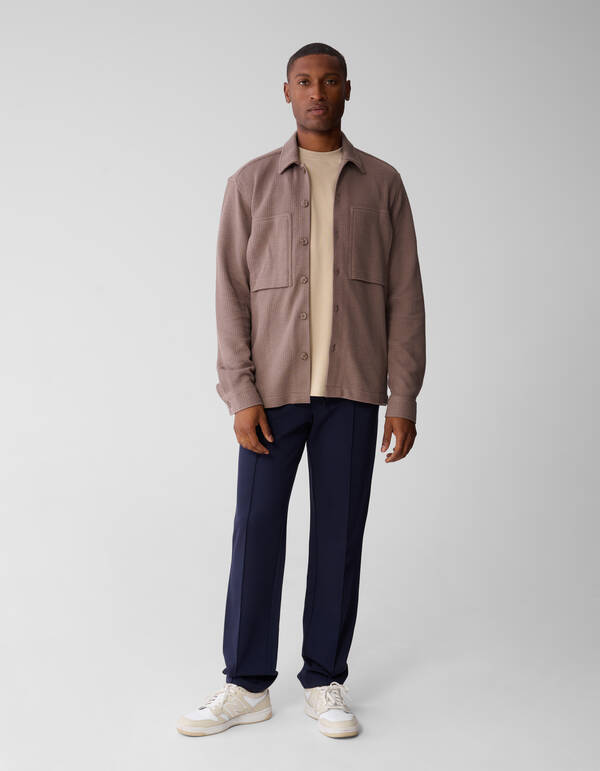 Waffle Overshirt Lichtbruin SHOEBY MEN