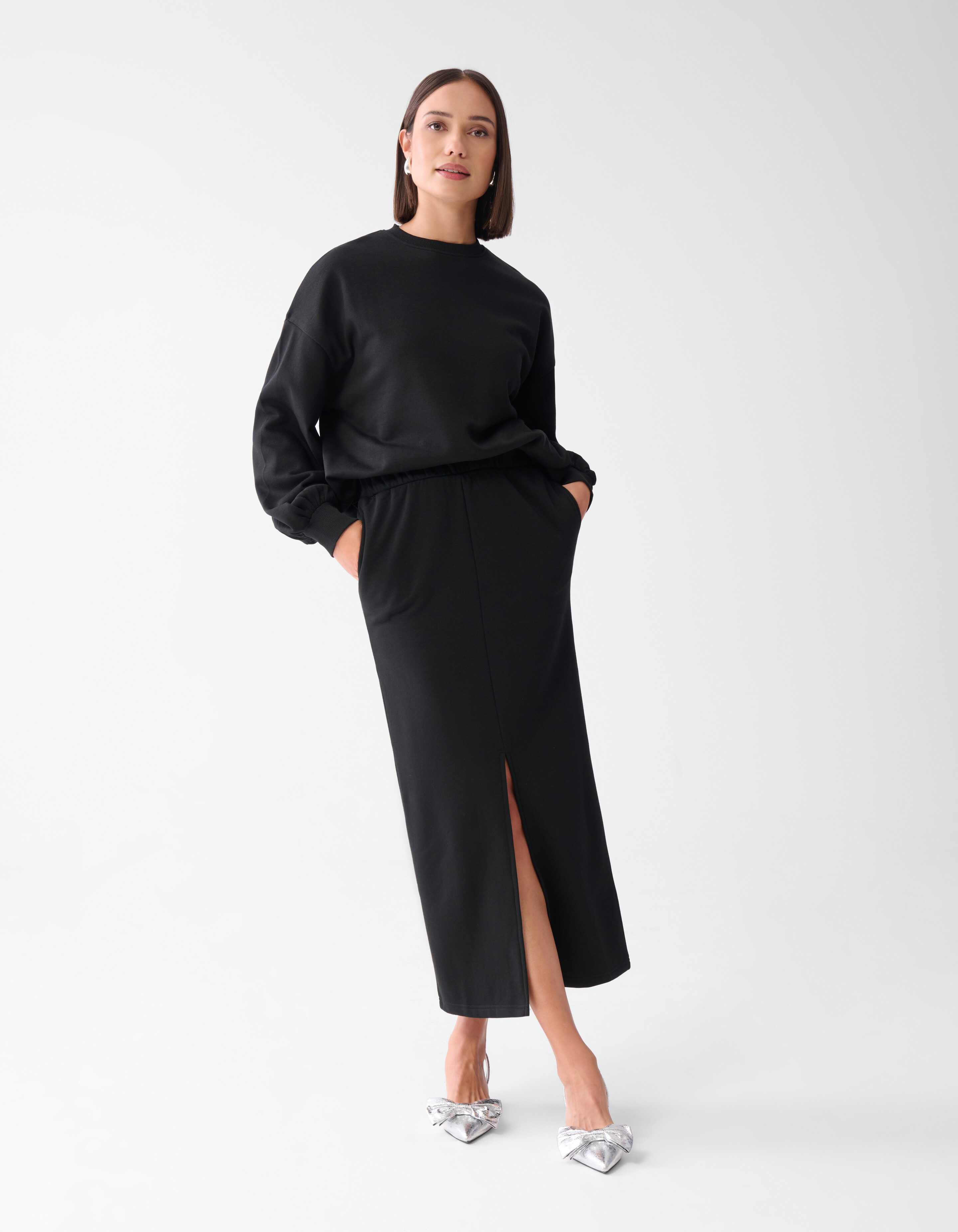 Sweat Maxi Rok Zwart SHOEBY WOMEN