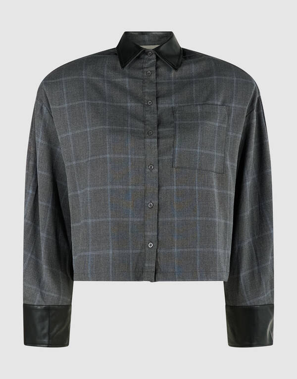 Cropped Ruiten Blouse Donkergrijs SHOEBY WOMEN