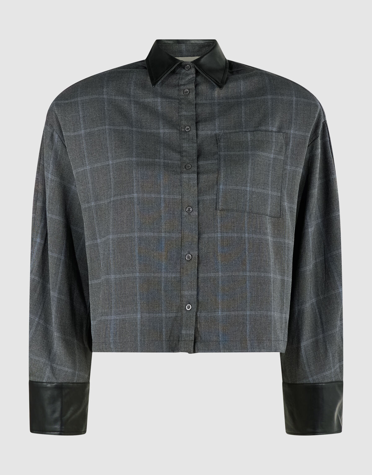 Cropped Ruiten Blouse Donkergrijs SHOEBY WOMEN