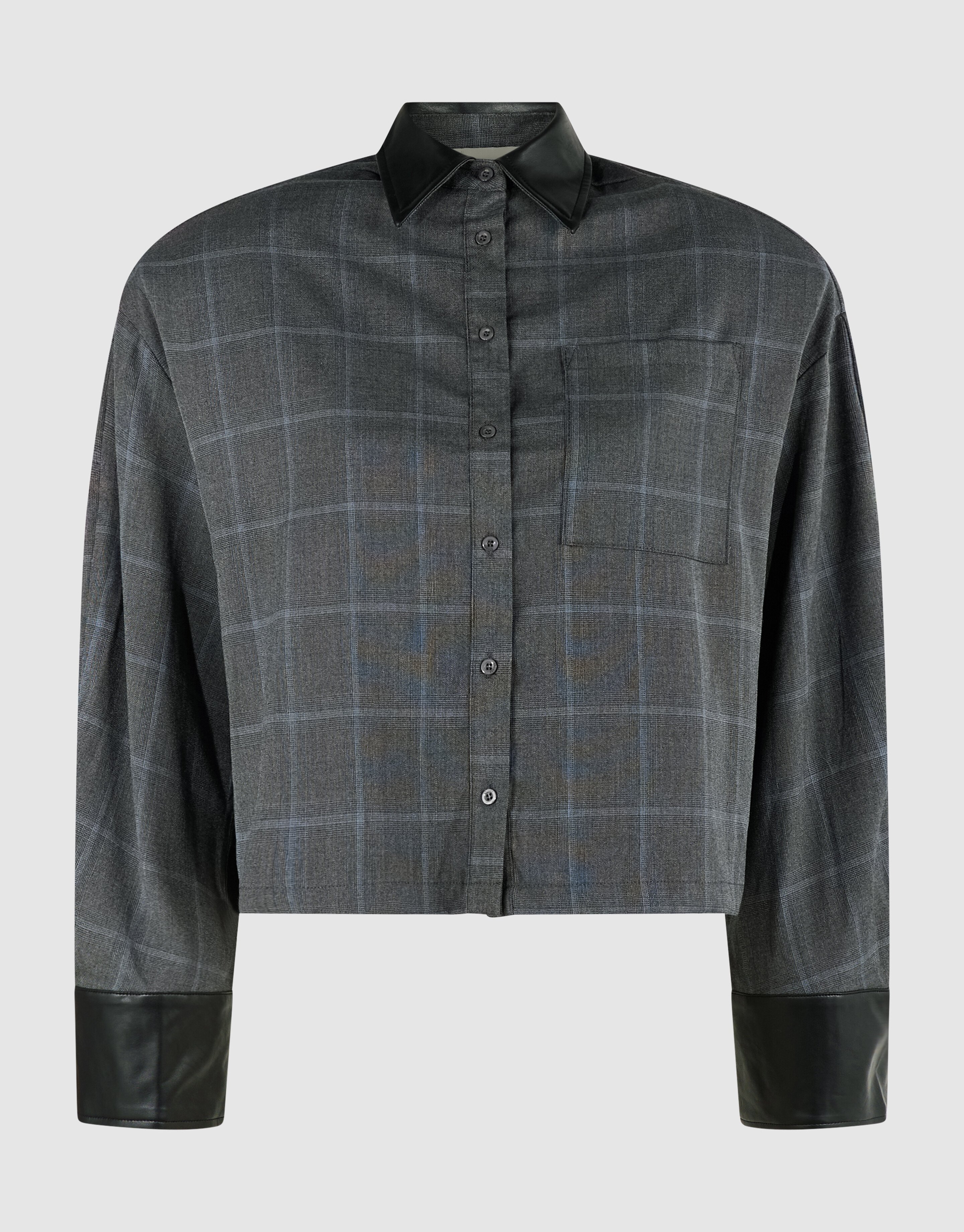 Cropped Ruiten Blouse Donkergrijs SHOEBY WOMEN