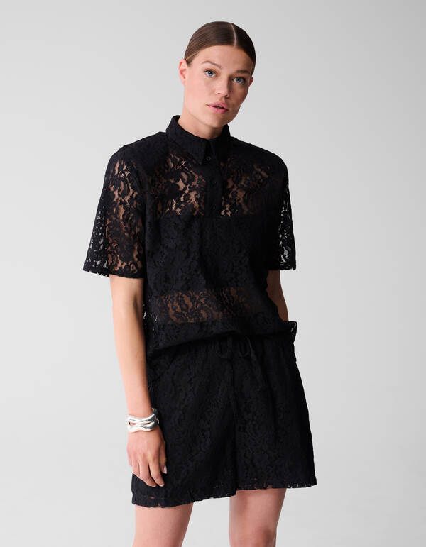 Kanten Blouse Zwart SHOEBY WOMEN