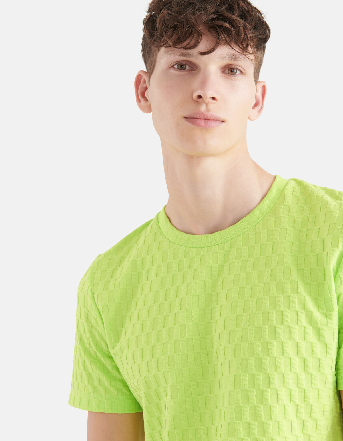 Jacquard Stripe T-shirt Groen SHOEBY MEN