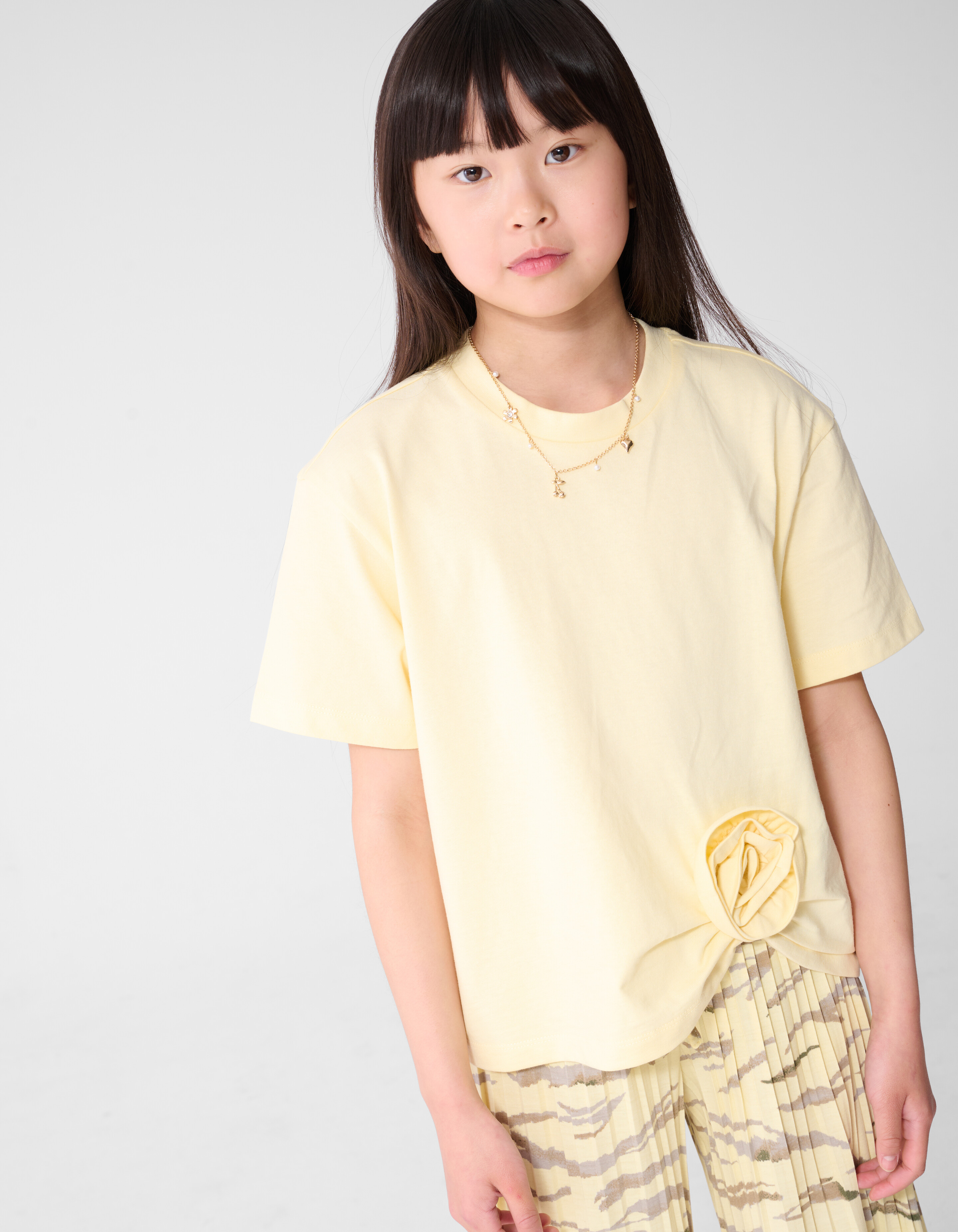 Flower T-shirt Lichtgeel SHOEBY GIRLS