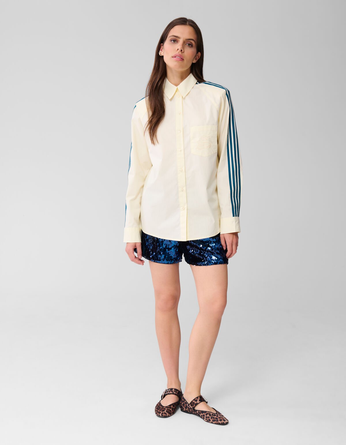 Sporty Stripe Blouse Lichtgeel SHOEBY WOMEN