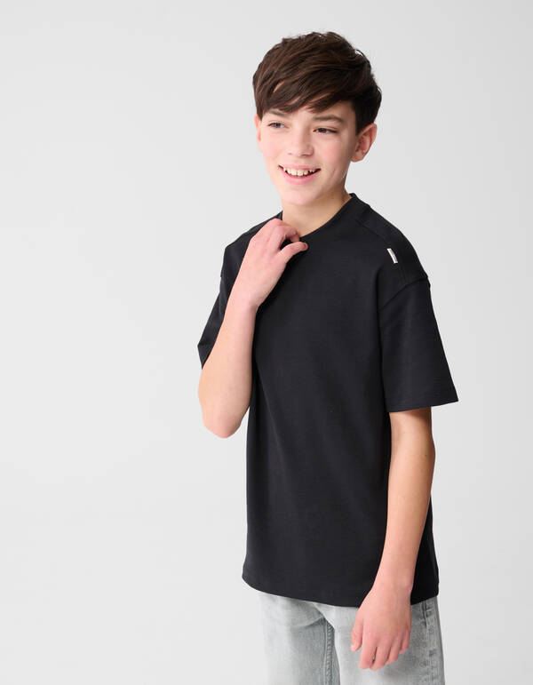 Basis Label T-shirt Zwart SHOEBY BOYS