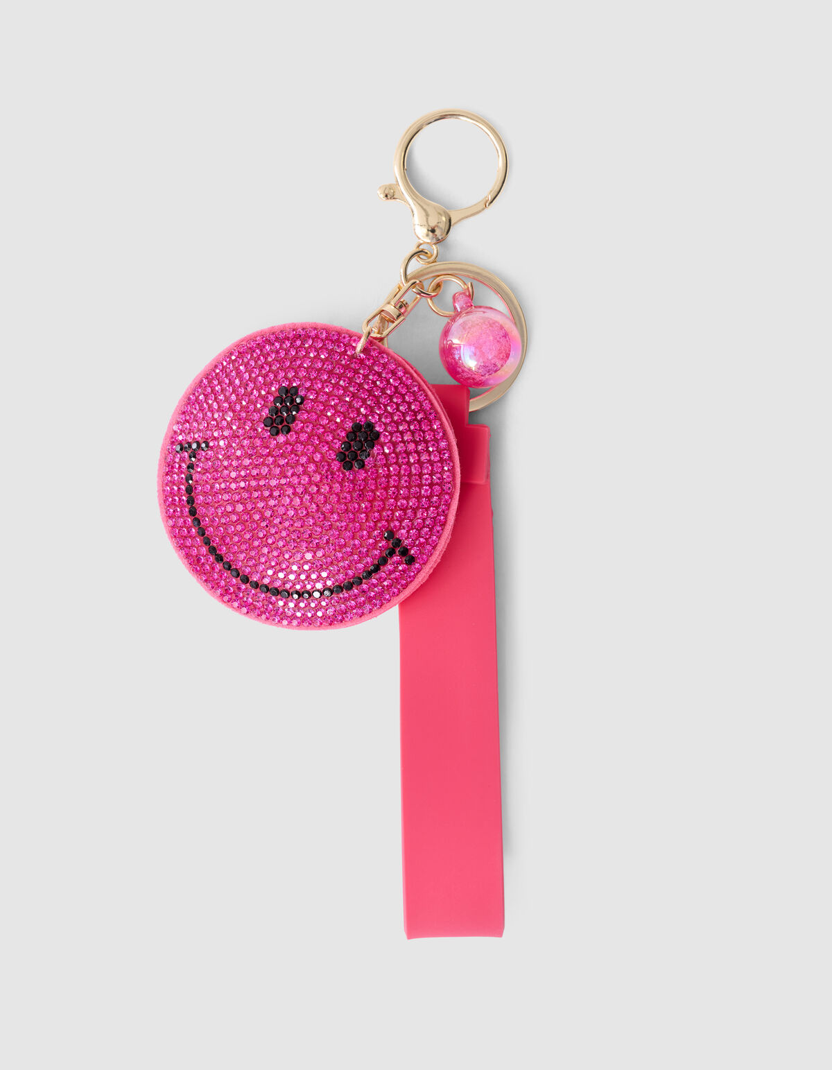 Strass Smile Sleutelhanger Roze ACCESSOIRES SHOEBY