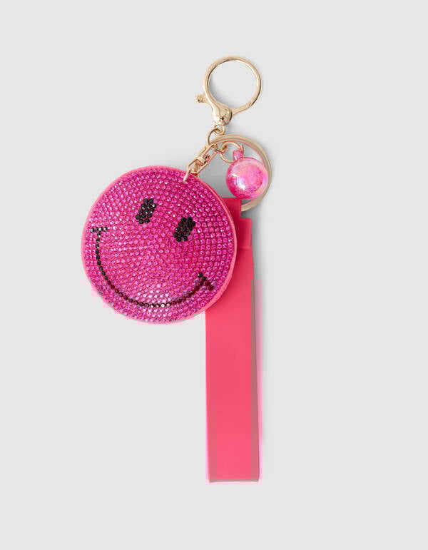 Strass Smile Sleutelhanger Roze ACCESSOIRES SHOEBY