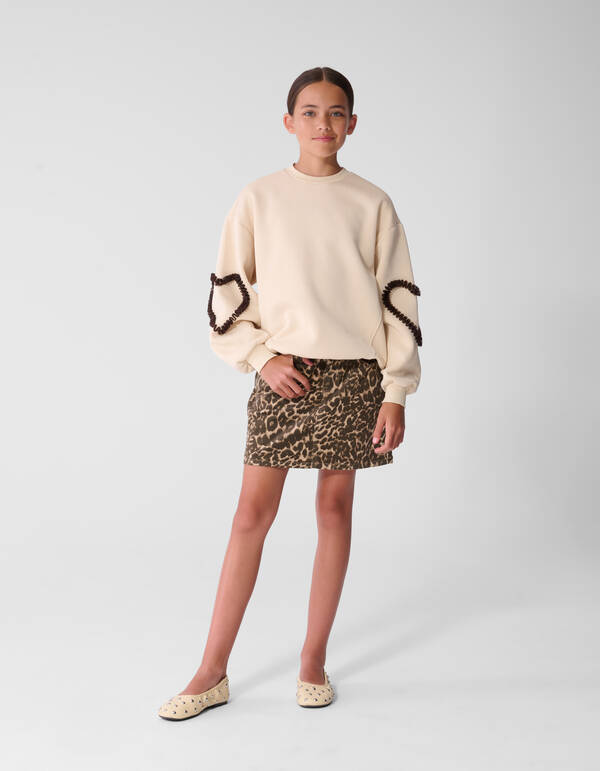 Velvet Leopard Mini Rok Bruin SHOEBY GIRLS