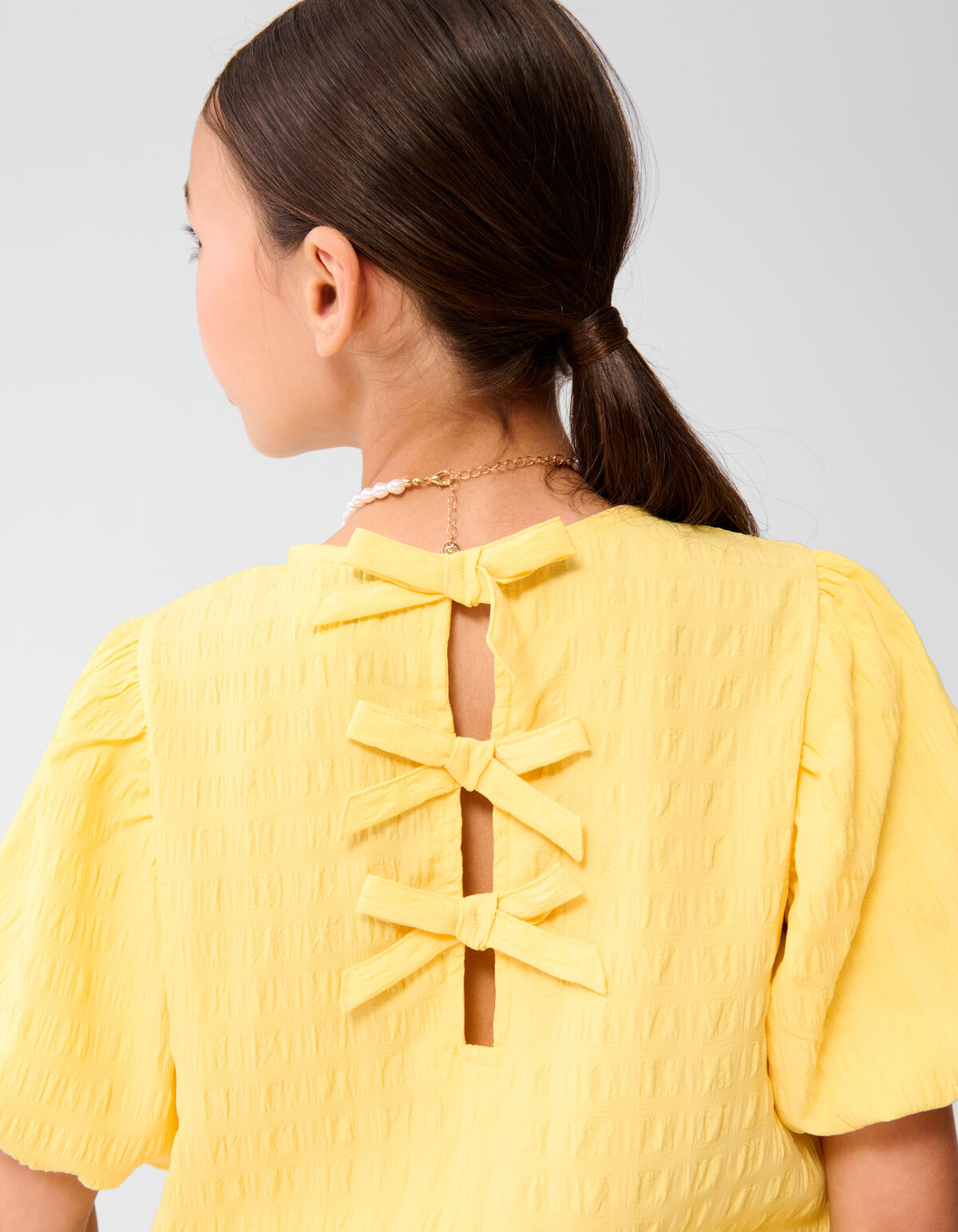 Crinkle Strik Top Lichtgeel SHOEBY GIRLS