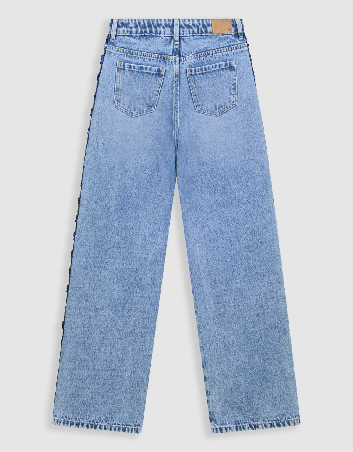 Glitter Tape Wide Leg Jeans Blauw SHOEBY ACCESSOIRES