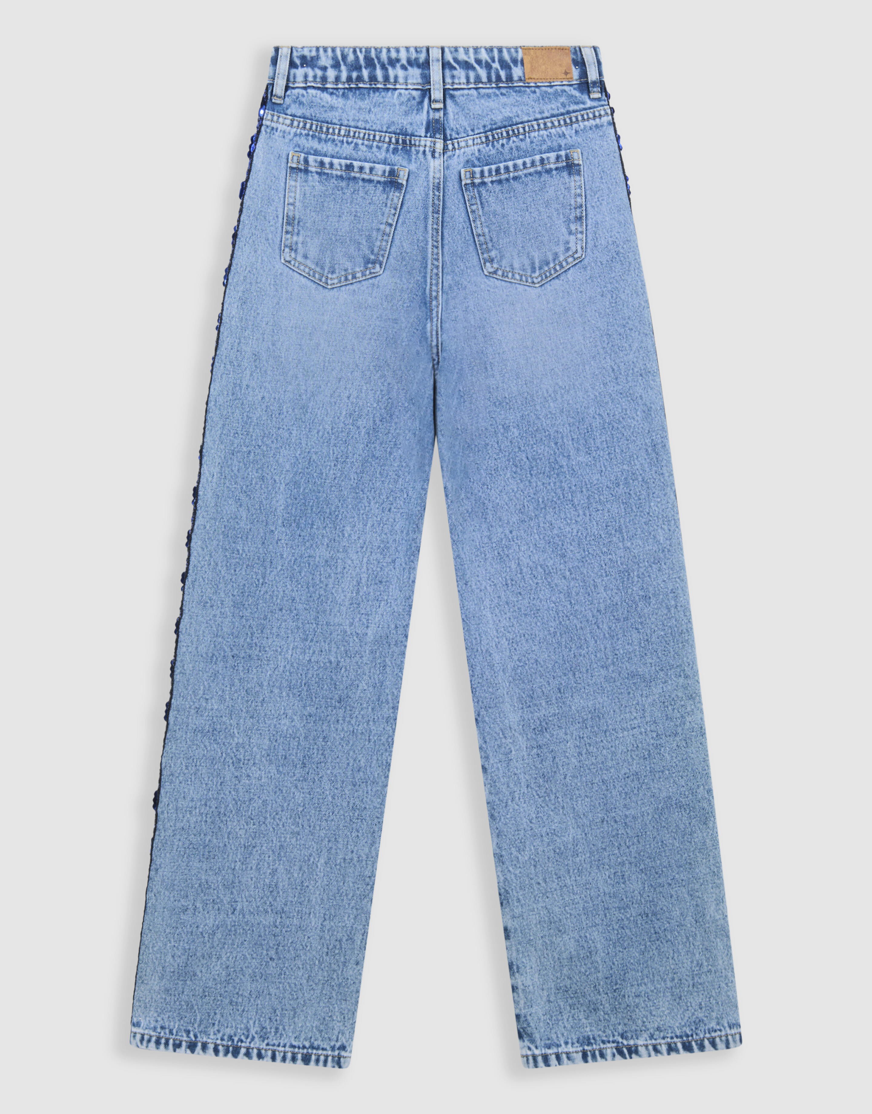 Glitter Tape Wide Leg Jeans Blauw SHOEBY ACCESSOIRES