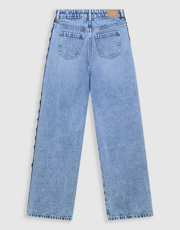 Glitter Tape Wide Leg Jeans Blauw SHOEBY ACCESSOIRES