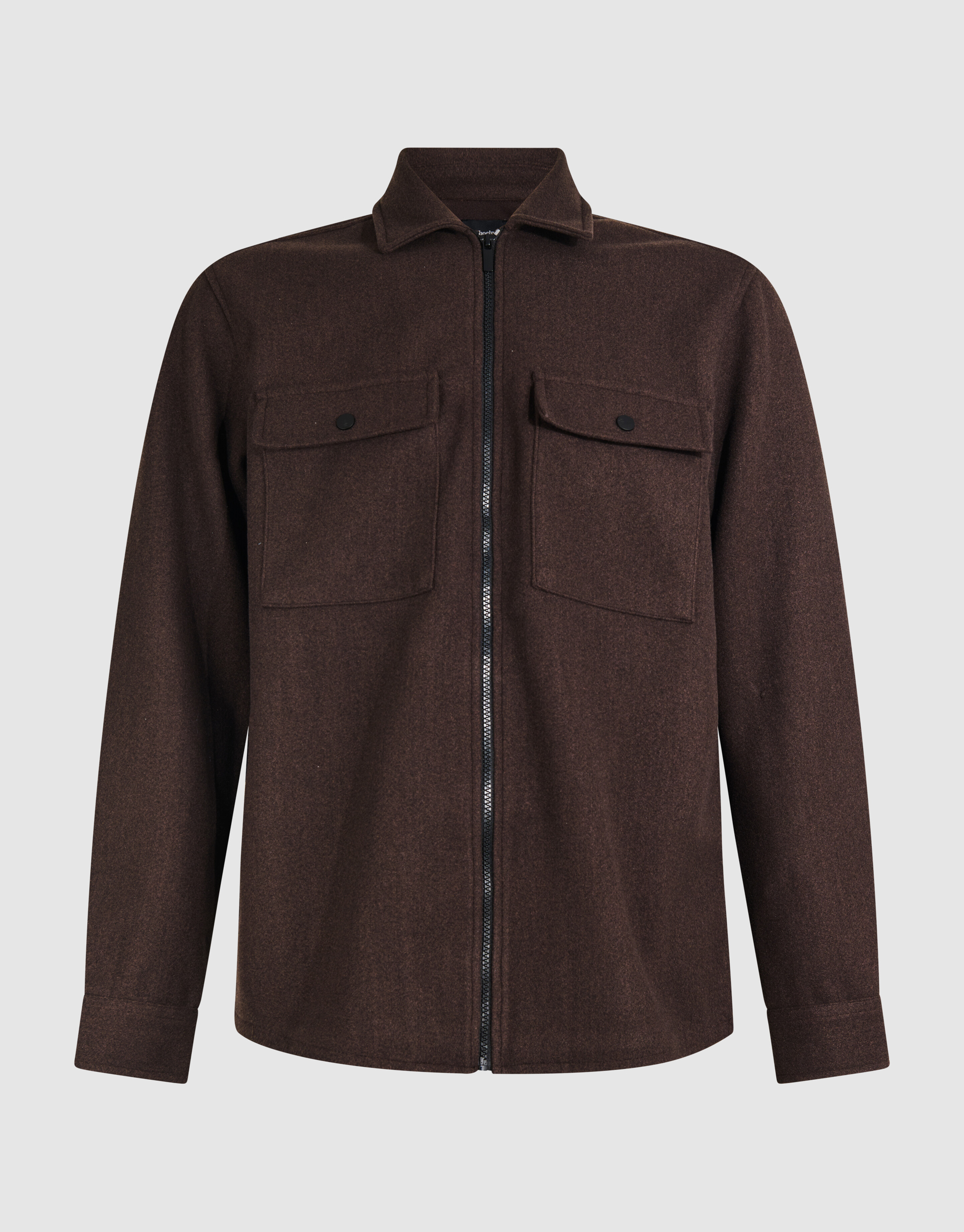 Soft Zip Overshirt Donkerbruin SHOEBY MEN