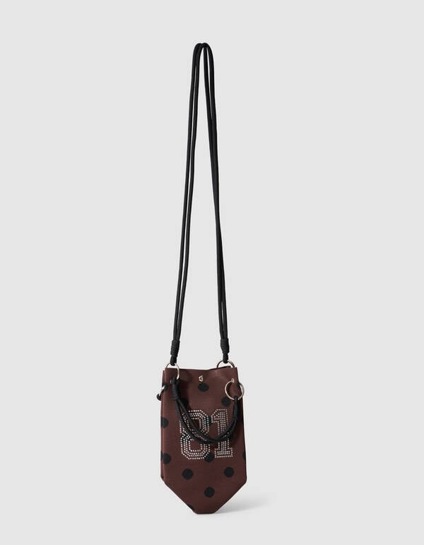 Gebreide Tas Met Cijfer En Stippen Bruin SHOEBY ACCESSOIRES