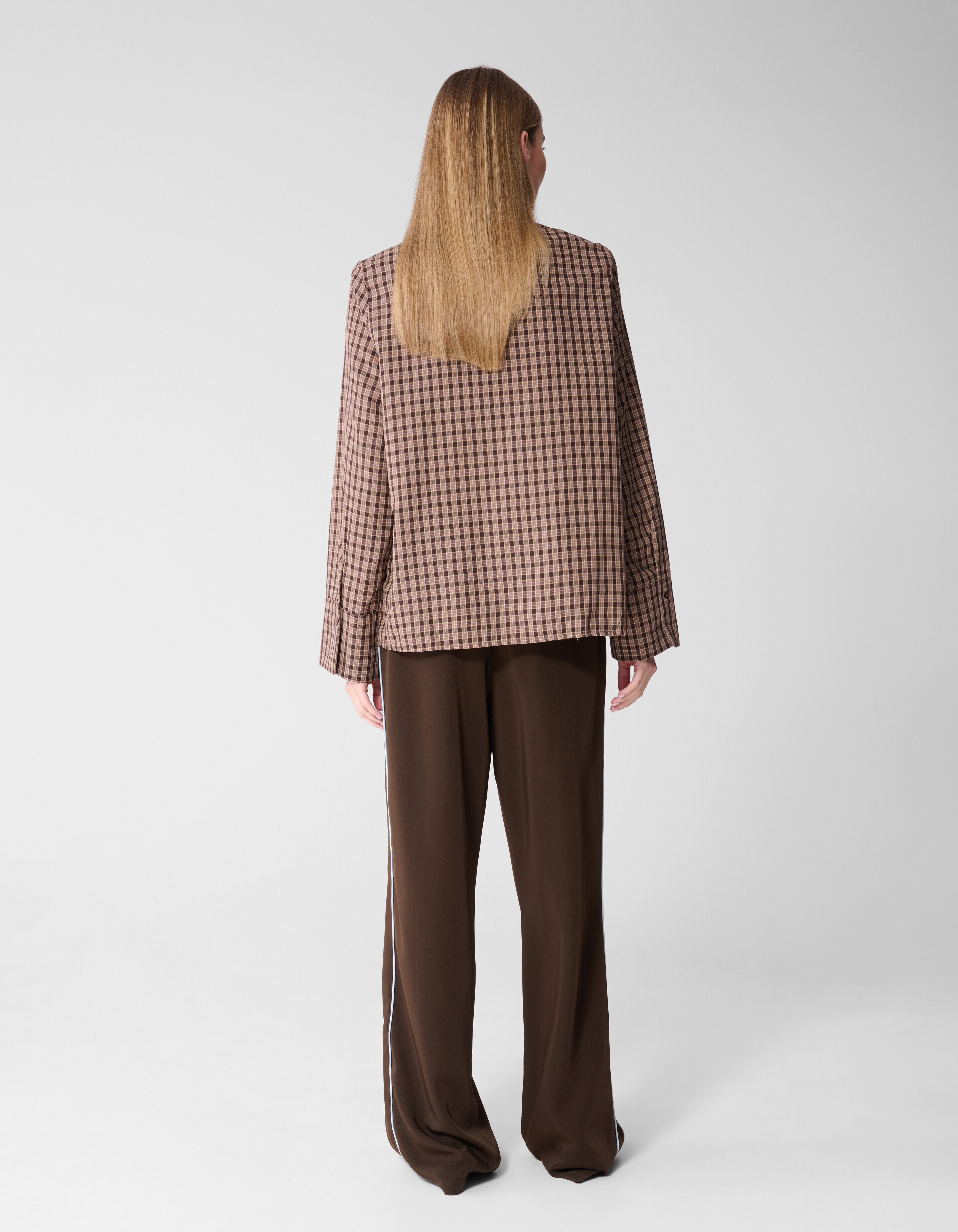 Sporty Piping Wide Leg Fit Broek Bruin SHOEBY WOMEN