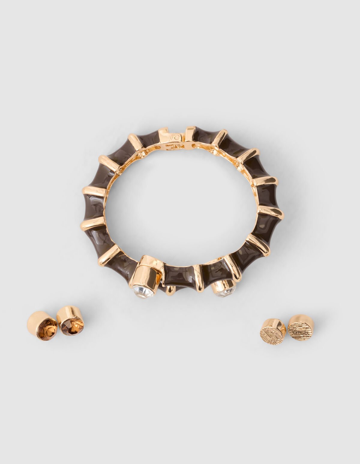 Twisted Strass Bangle Donkerbruin SHOEBY ACCESSOIRES