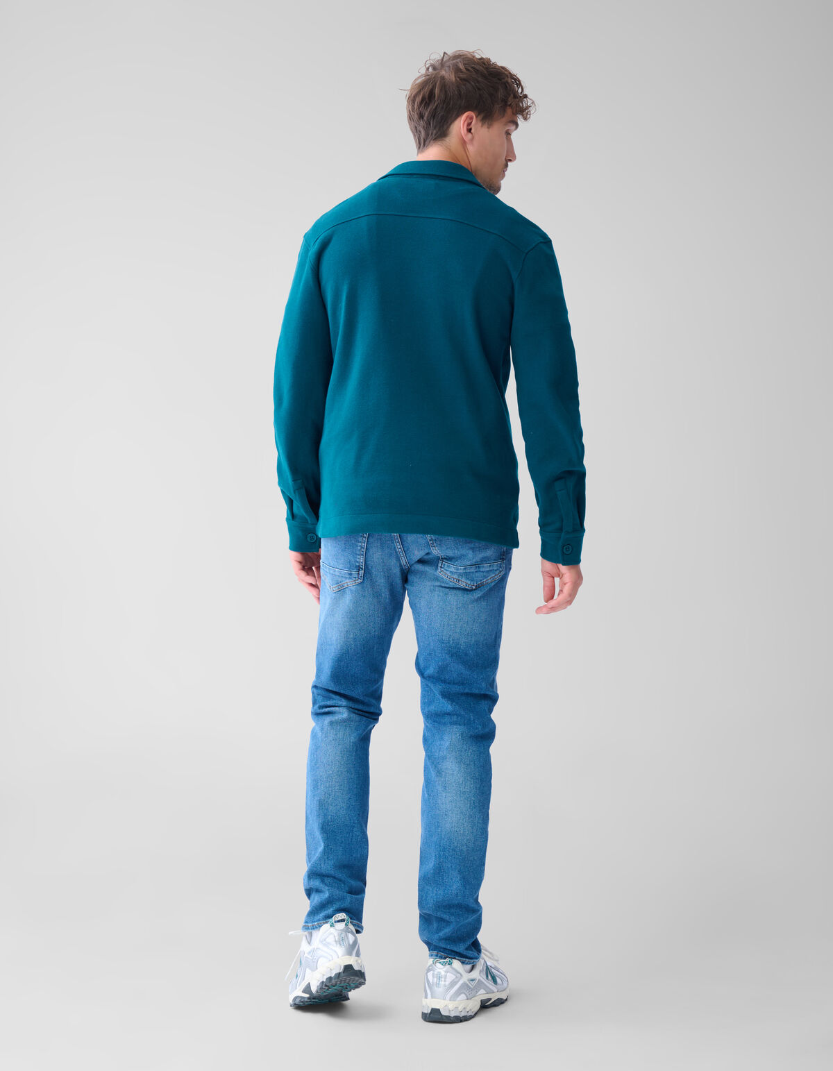 Pique Overshirt Donkergroen SHOEBY MEN