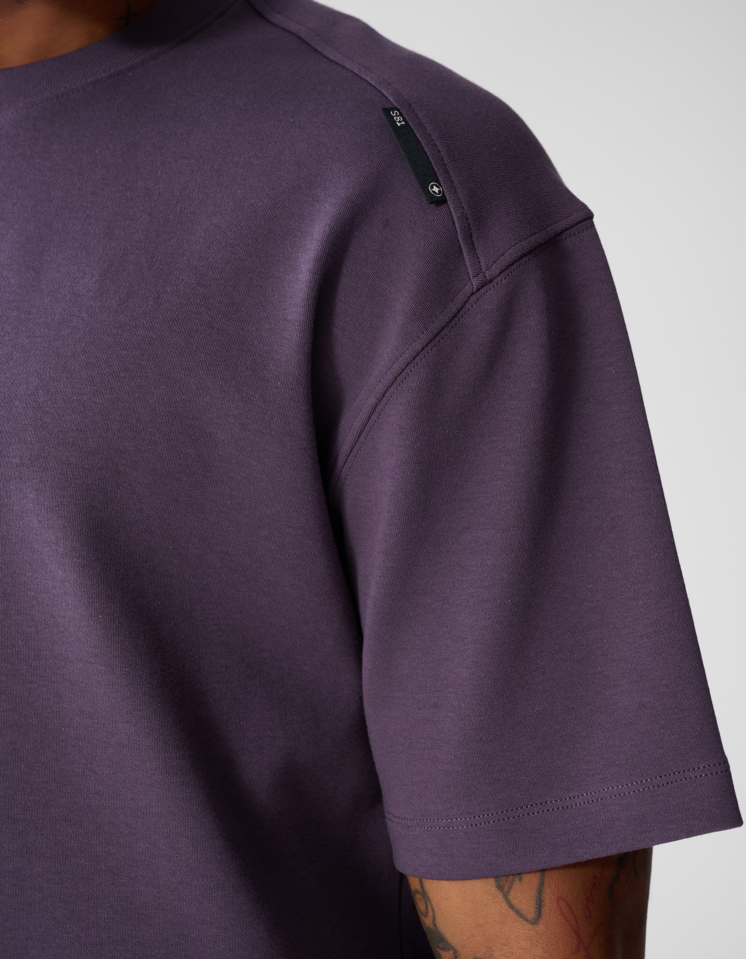 Basis Label T-shirt Paars SHOEBY MEN