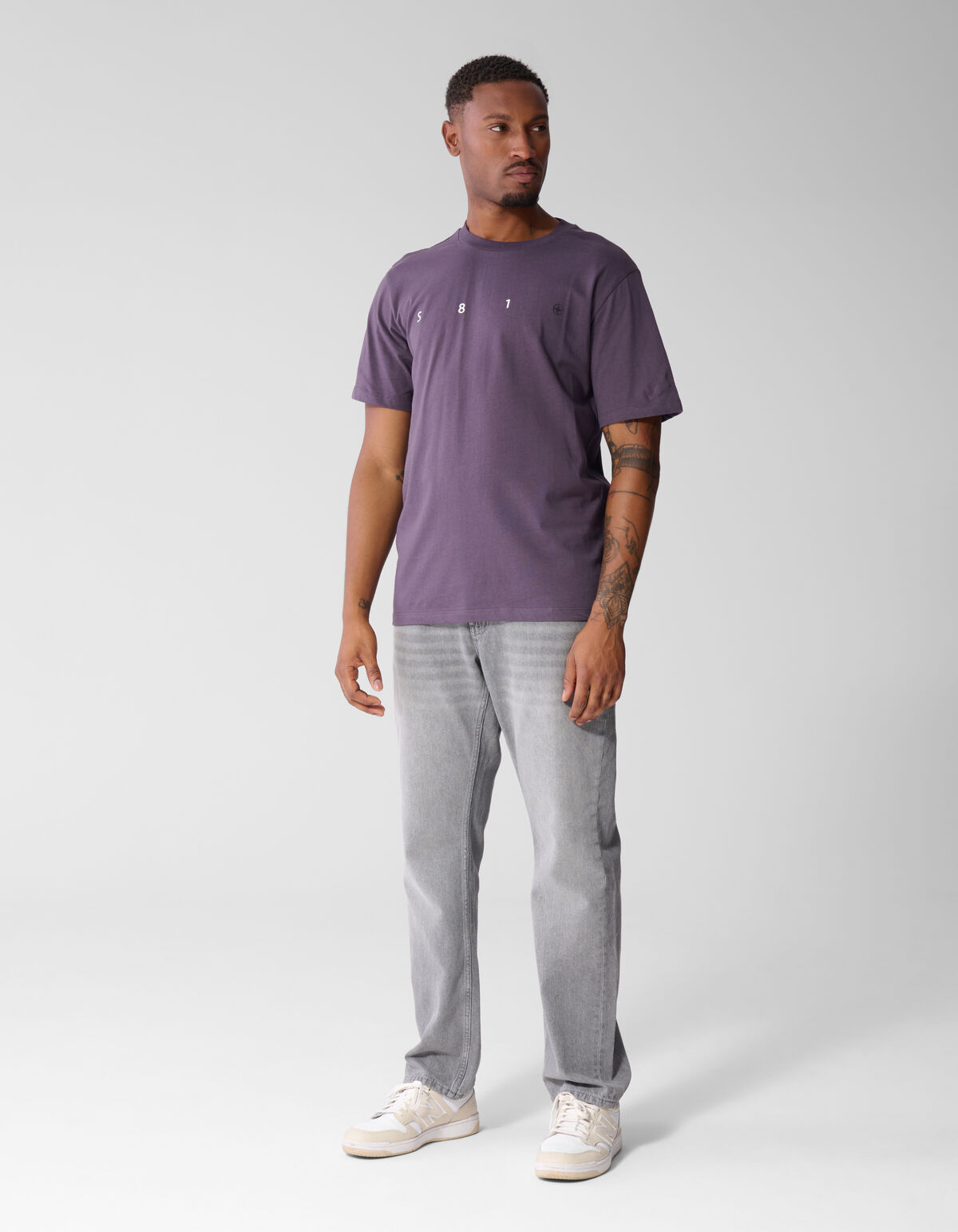 Minimal Artwork T-shirt Paars SHOEBY MEN