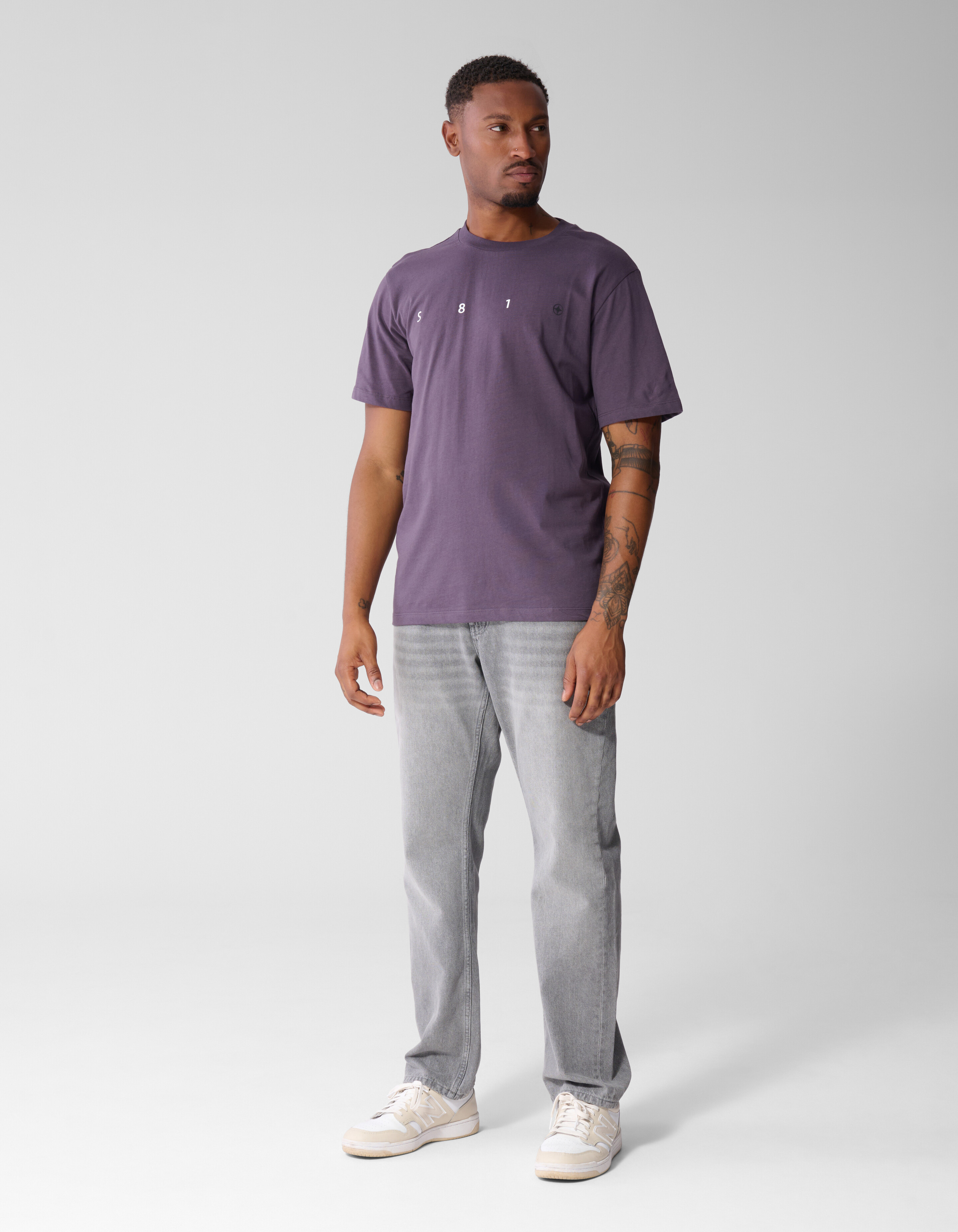 Minimal Artwork T-shirt Paars SHOEBY MEN