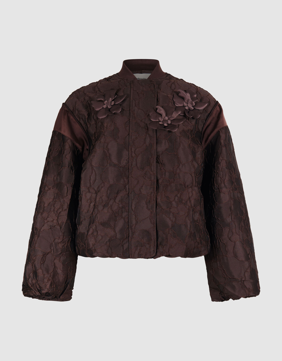 Flower Jacquard Bomber Donkerbruin SHOEBY WOMEN