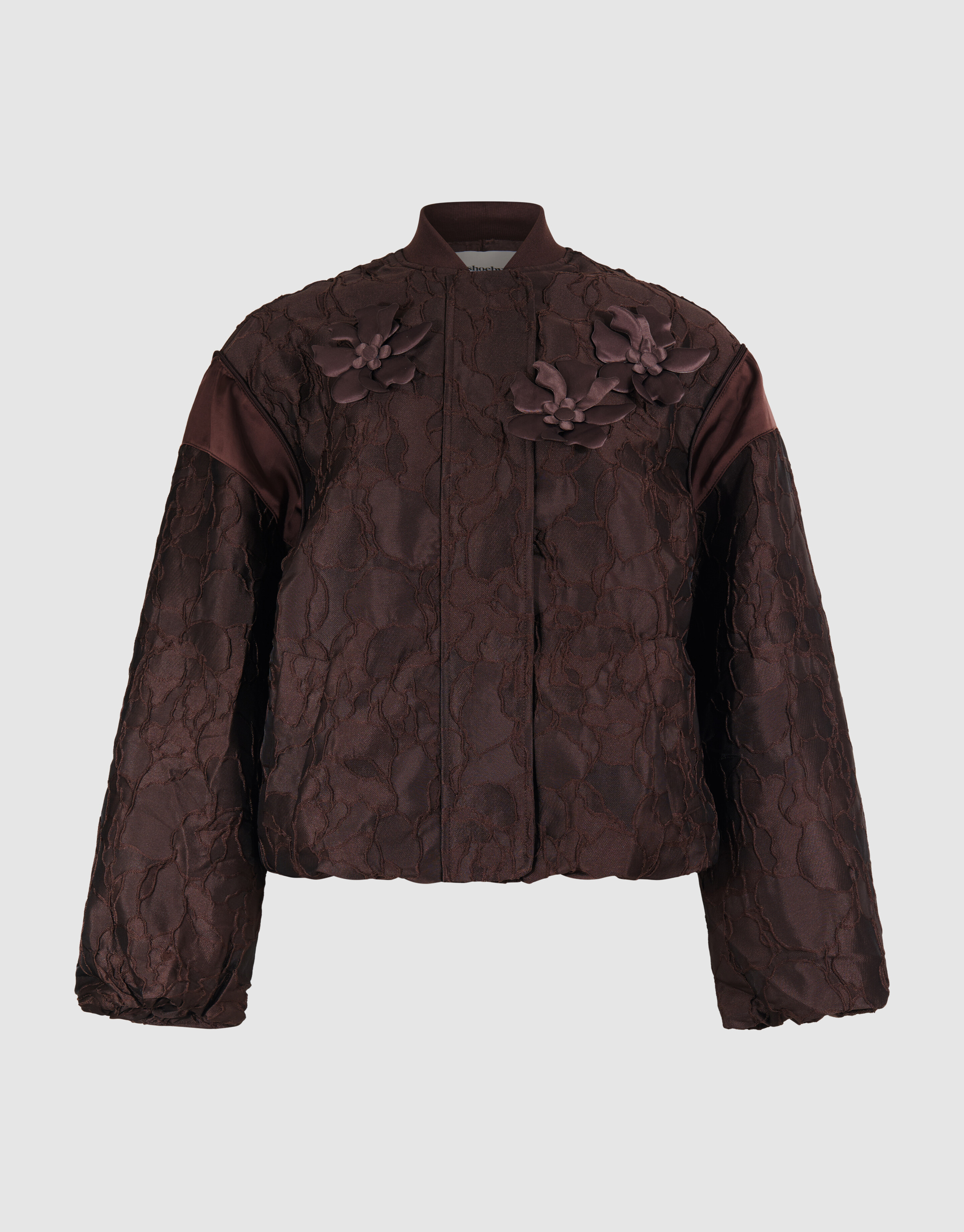 Flower Jacquard Bomber Donkerbruin SHOEBY WOMEN