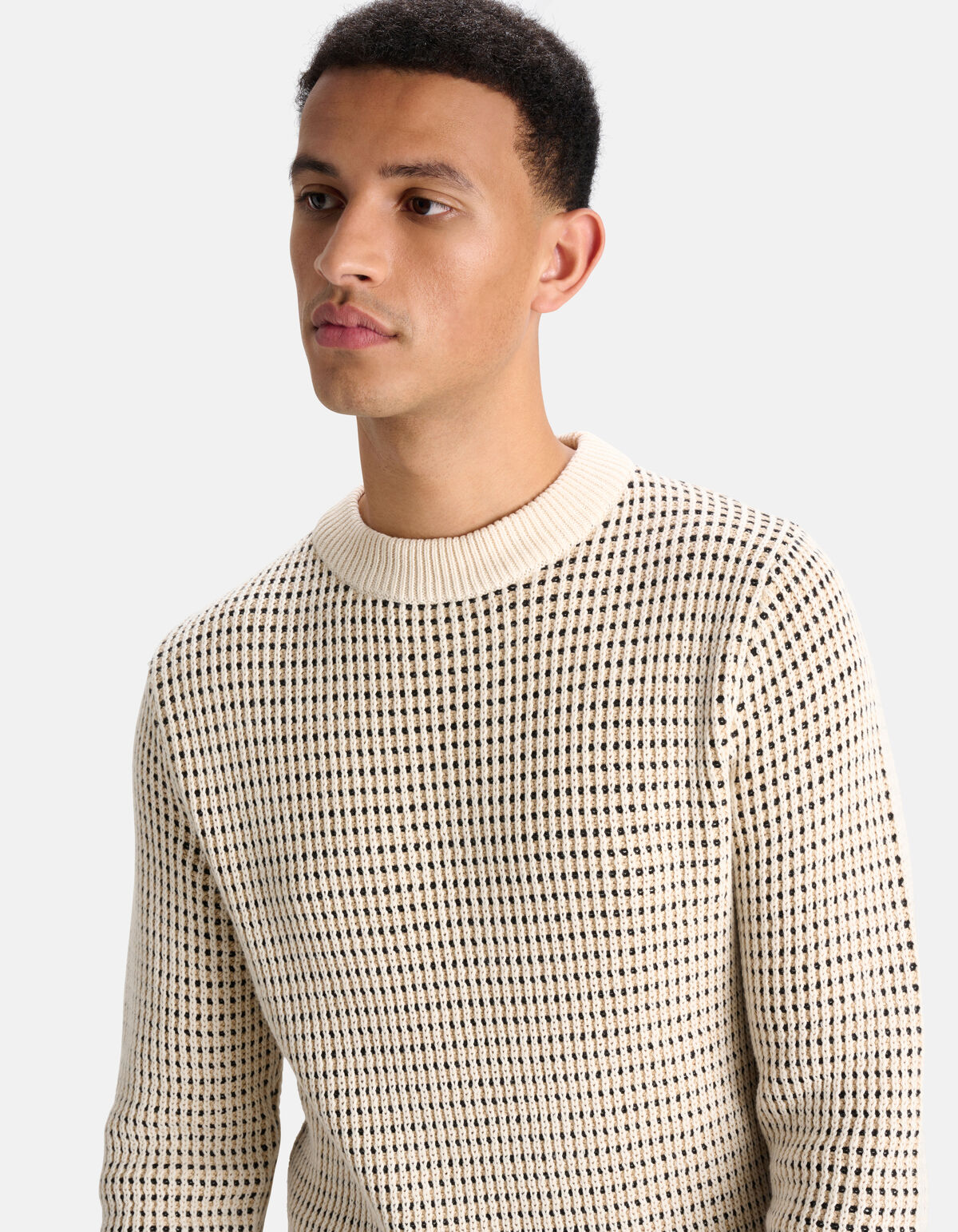Gedetailleerde Gebreide Trui Beige SHOEBY MEN