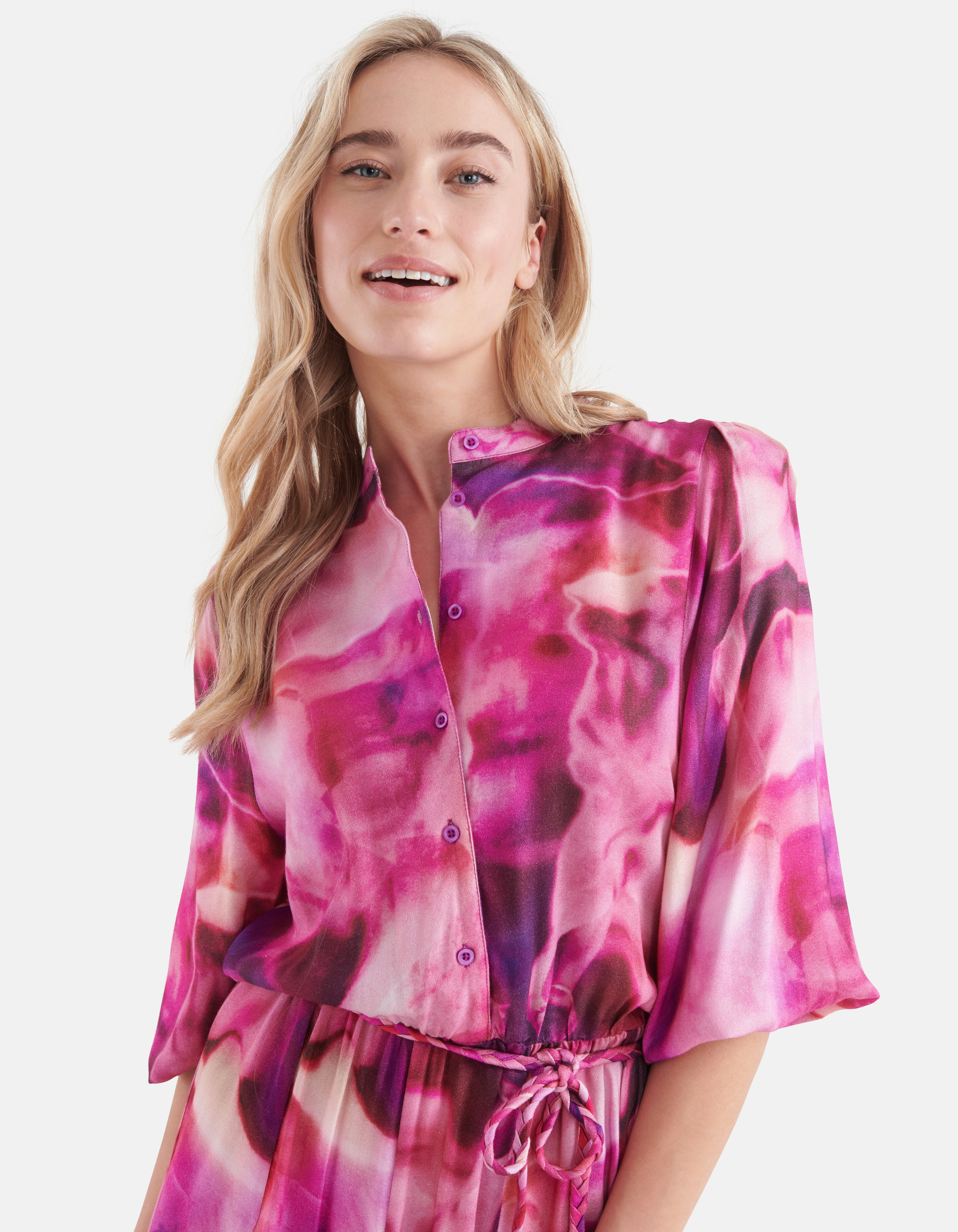 Tie Dye Print Jurk Roze SHOEBY WOMEN