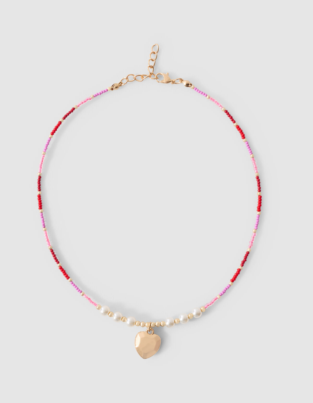 Beaded Heart Ketting Roze SHOEBY ACCESSOIRES