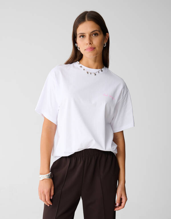 Cocktail Artwork T-shirt Wit SHOEBY WOMEN