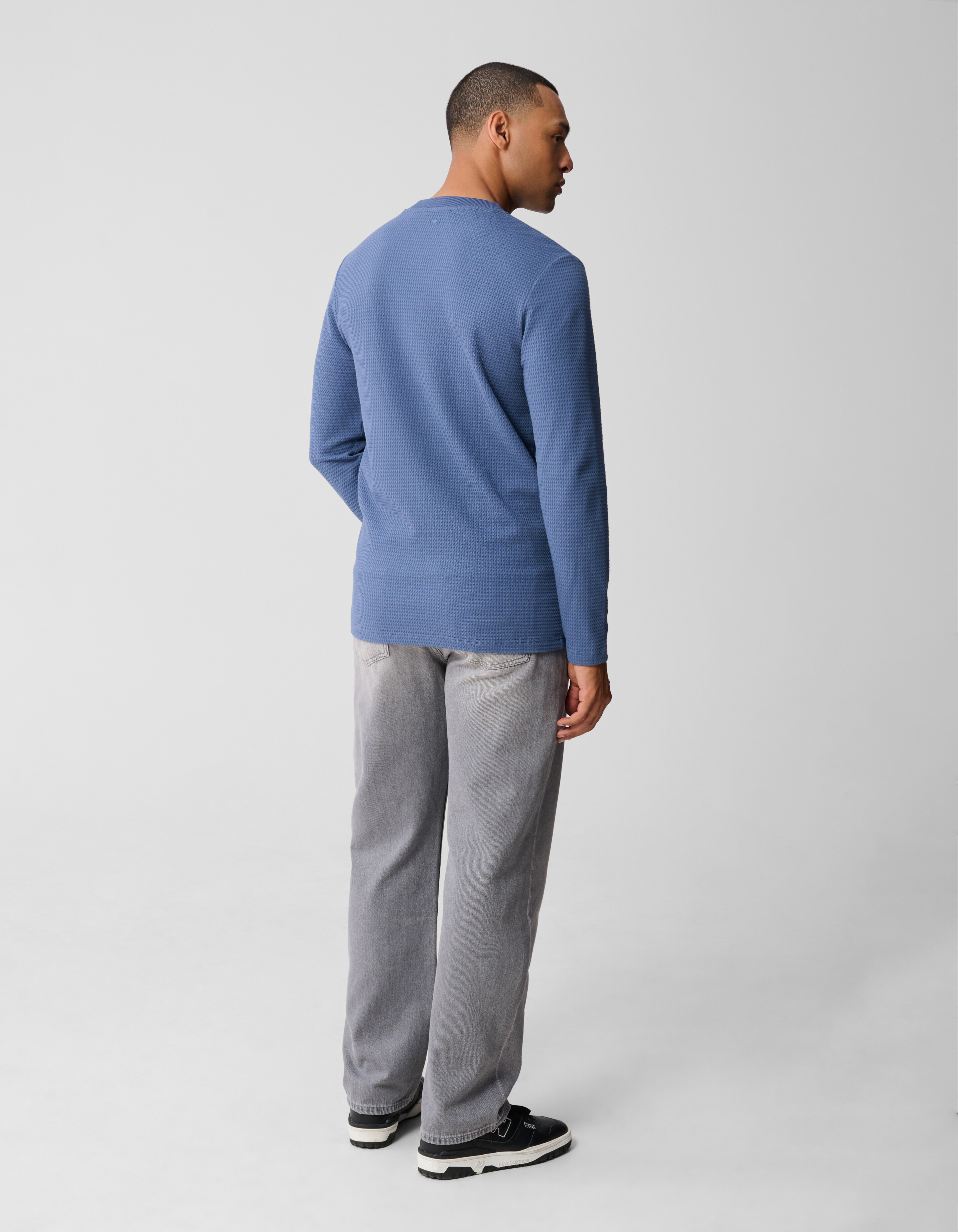 Structuur Longsleeve T-shirt Blauw SHOEBY MEN