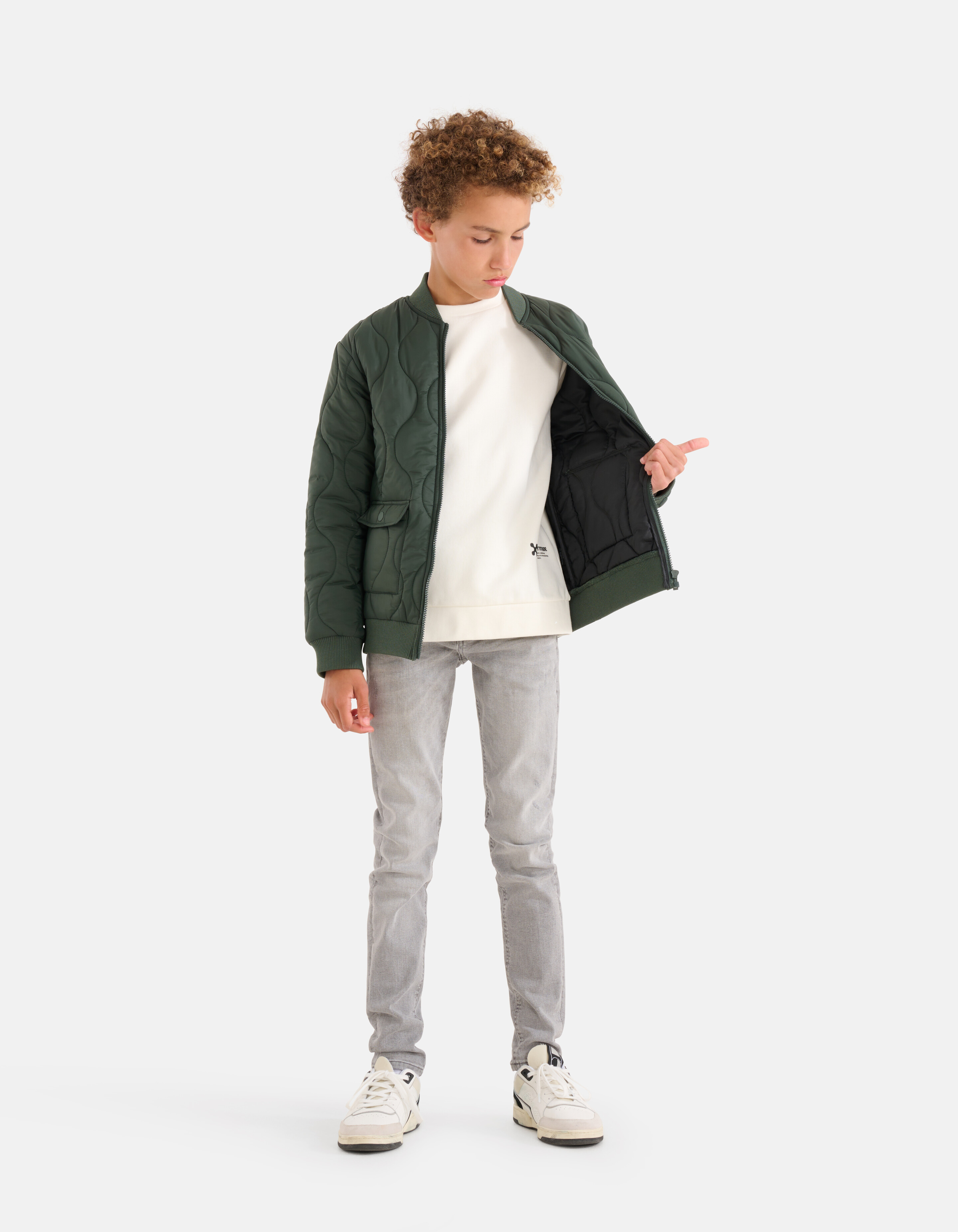 Wavy Padded Jack Donkergroen SHOEBY BOYS