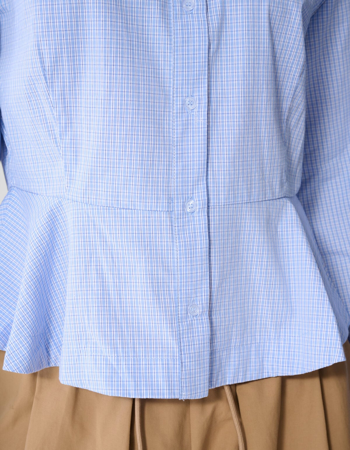 Poplin Peplum Blouse Blauw SHOEBY WOMEN