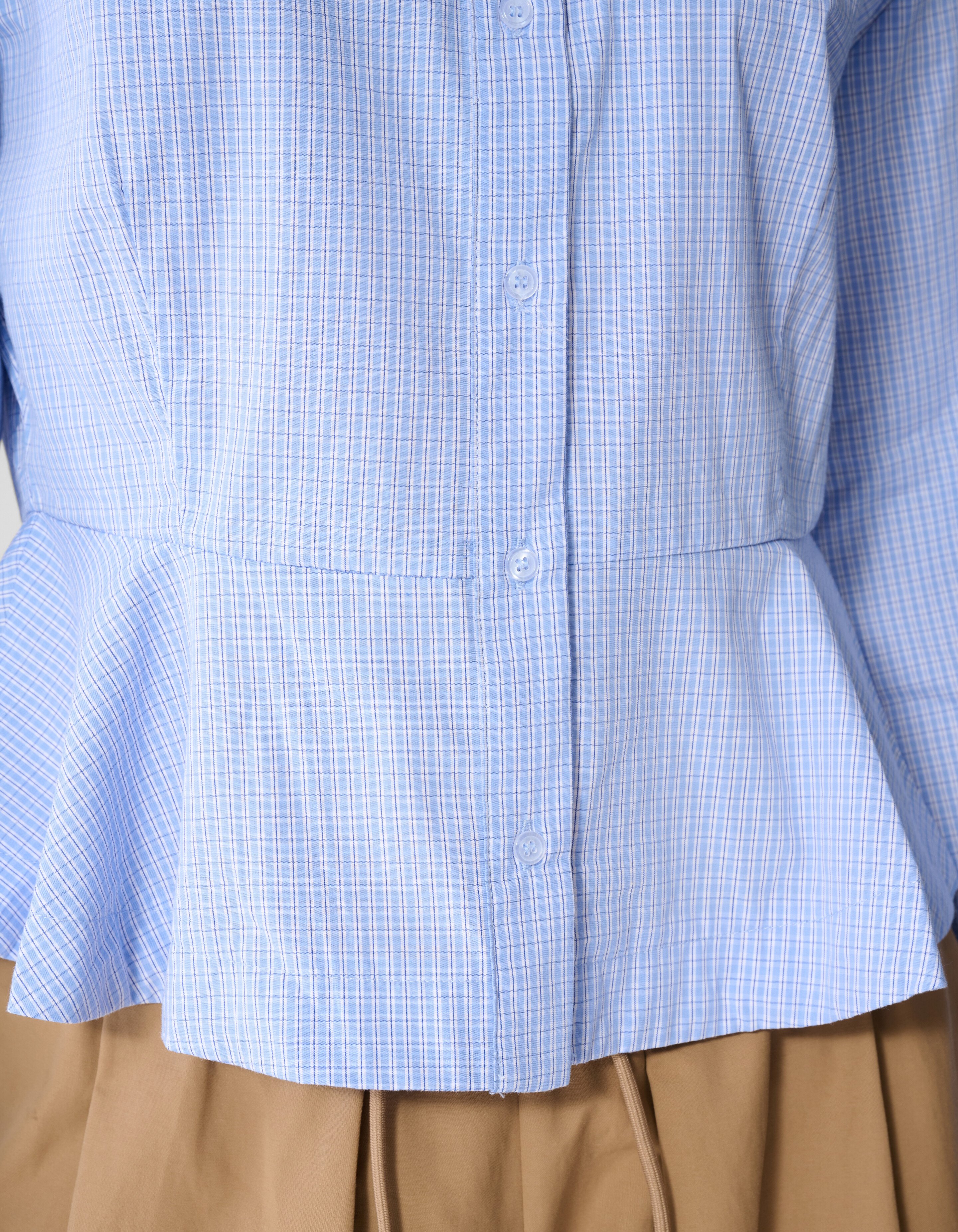 Poplin Peplum Blouse Blauw SHOEBY WOMEN