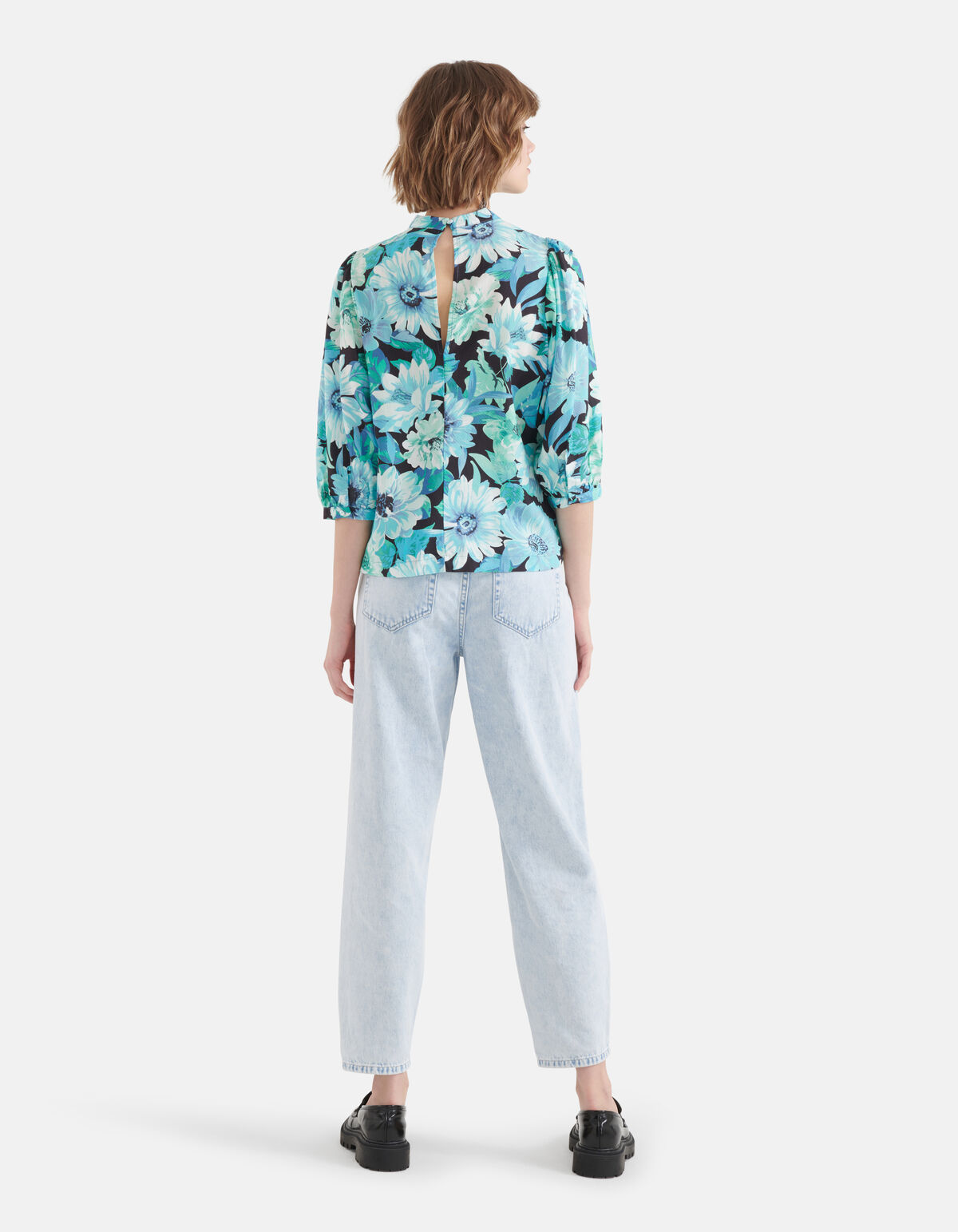 Bloemenprint Top Blauw SHOEBY WOMEN