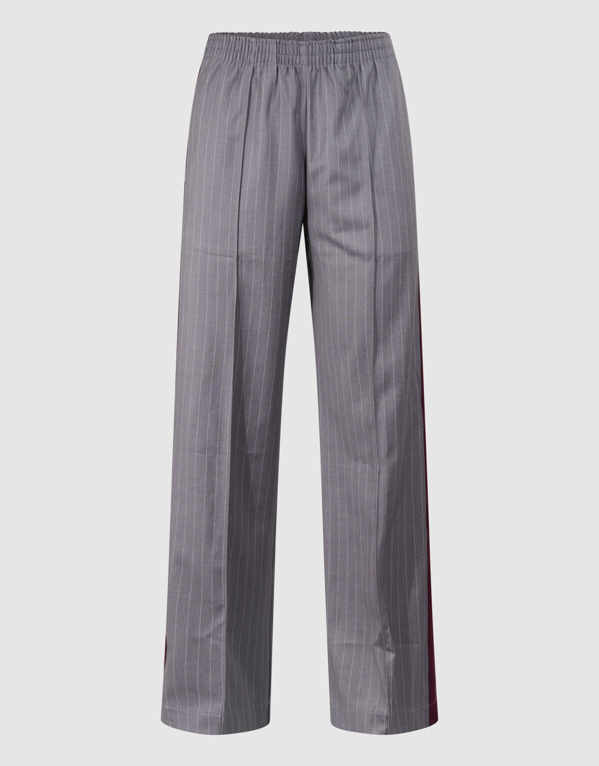 Pinstripe Wide Leg Fit Broek Lichtgrijs SHOEBY WOMEN