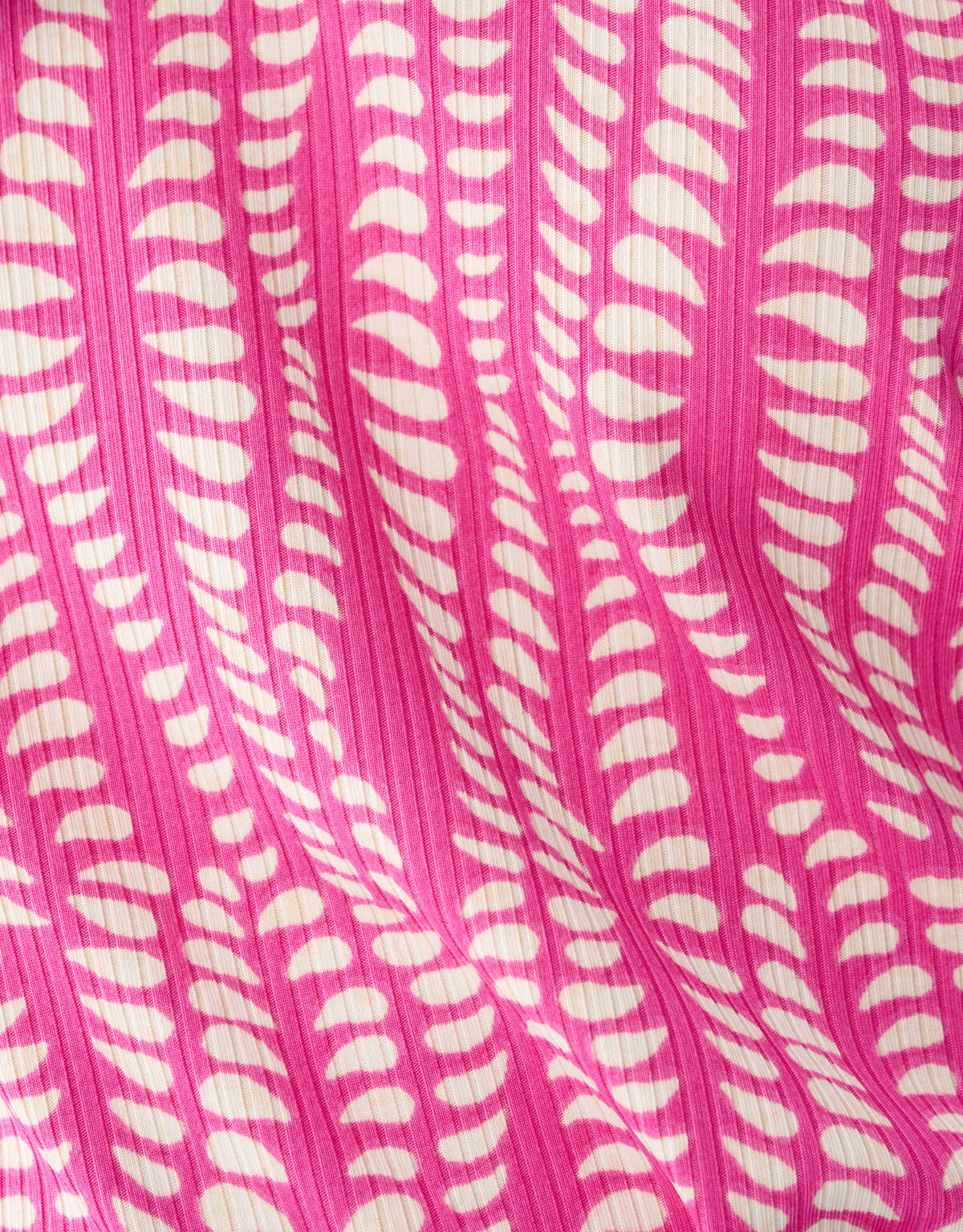 Printed Rib Jersey Top Roze SHOEBY WOMEN