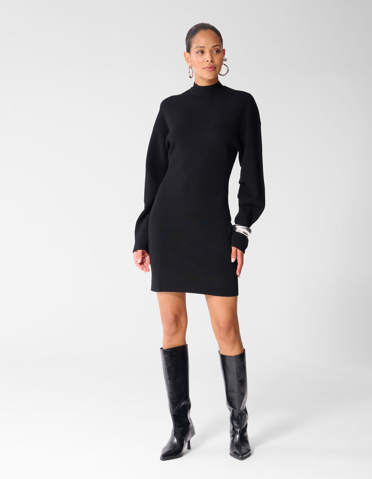 Balloon Sleeve Jurk Zwart SHOEBY WOMEN