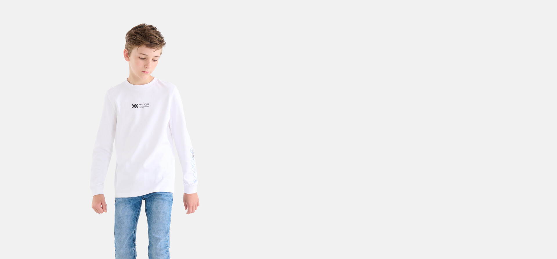 Grafisch Longsleeve Wit SHOEBY BOYS